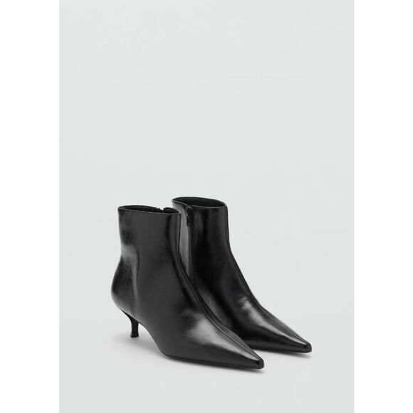 Mango MNG Pointed Toe Kitten Heel Ankle Boots Black Women Size 39/8.5 NWT - Picture 6 of 8